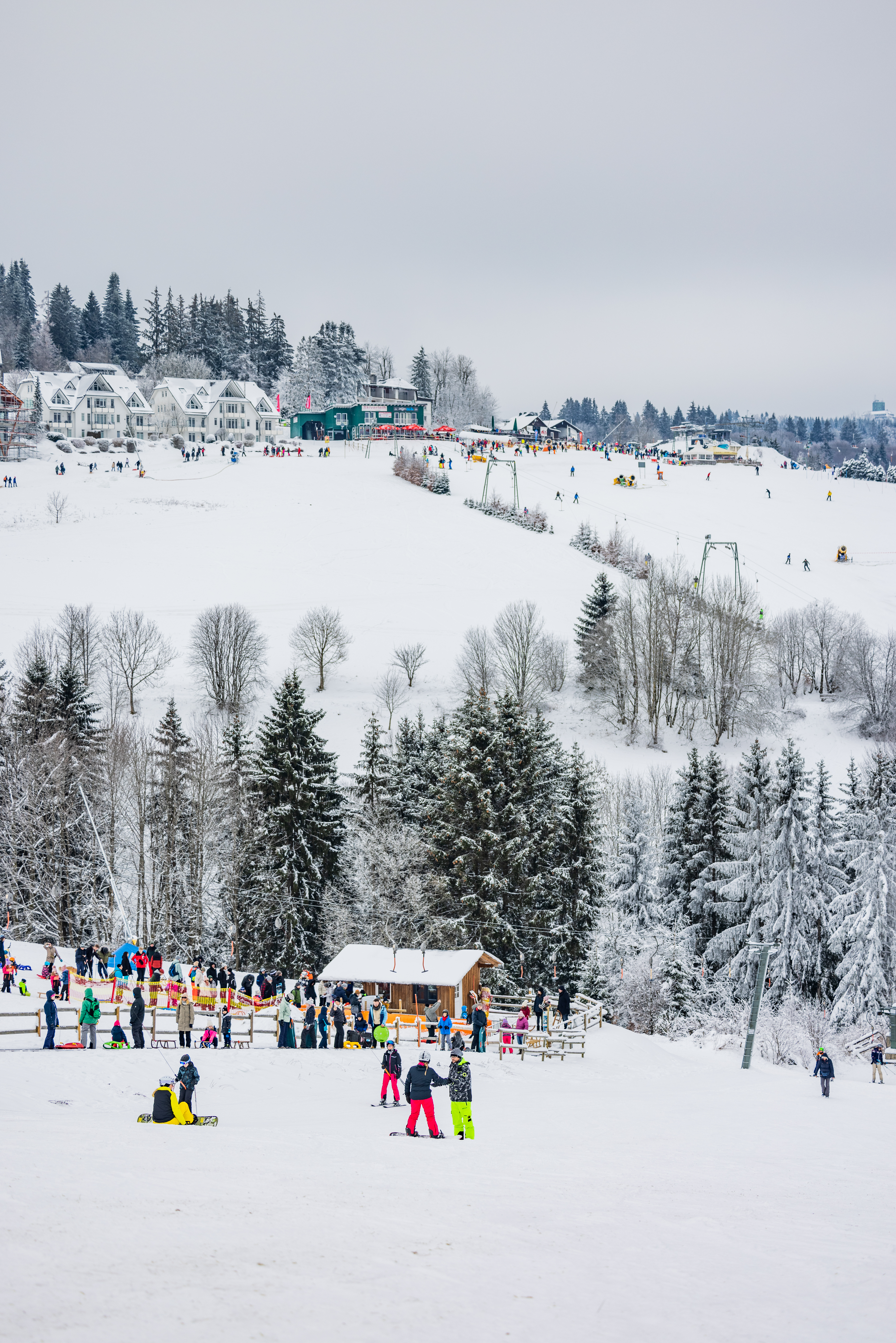 Skifahrer auf der Piste.