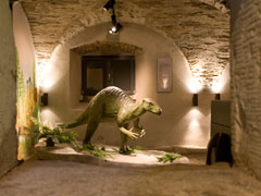 Ein ausgestellter Dinosaurier in einem Museum. Ein ausgestellter Dinosaurier in einem Museum.